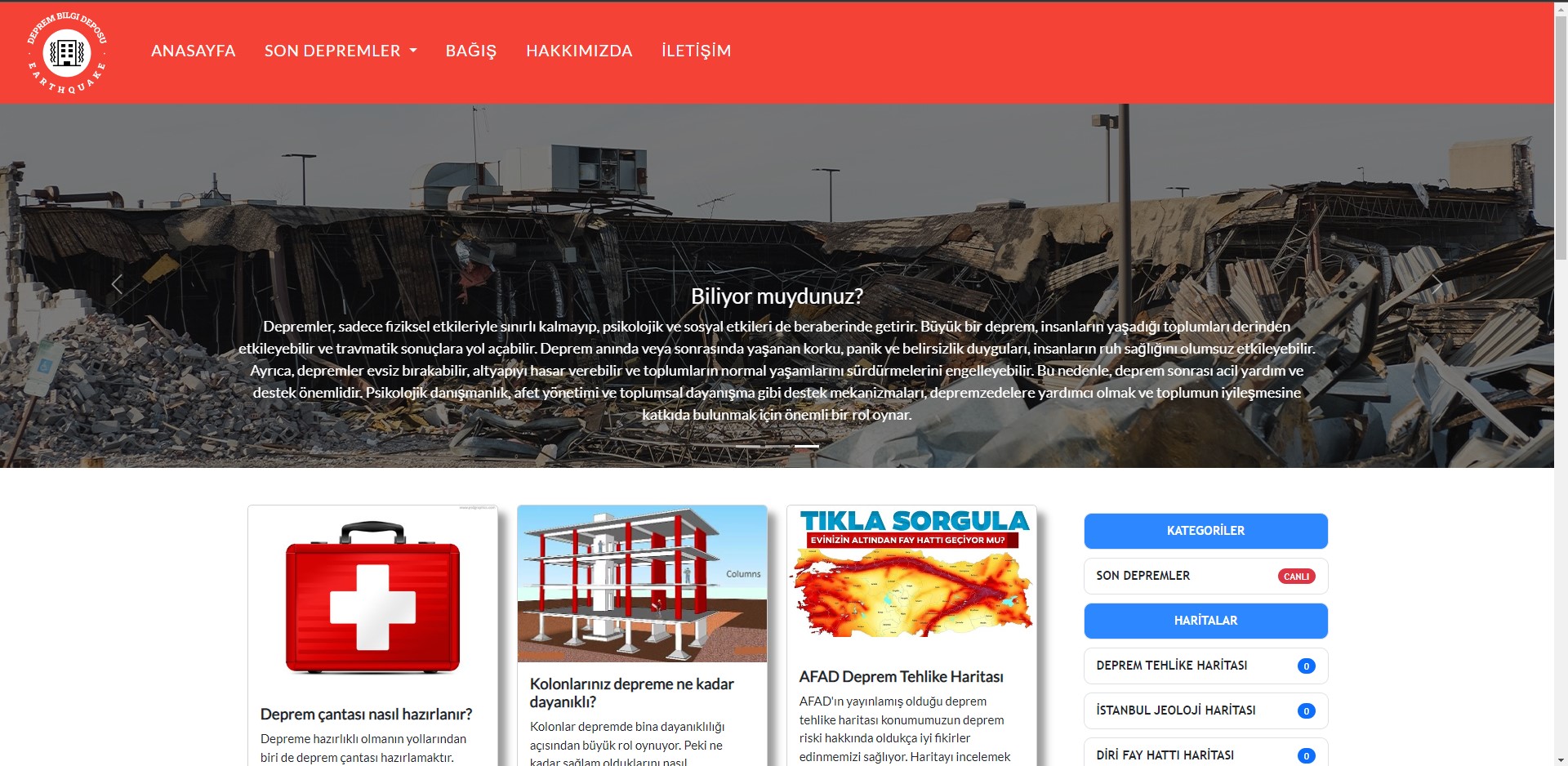 Deprem Bilgi Deposu - Earthquake Information Repository