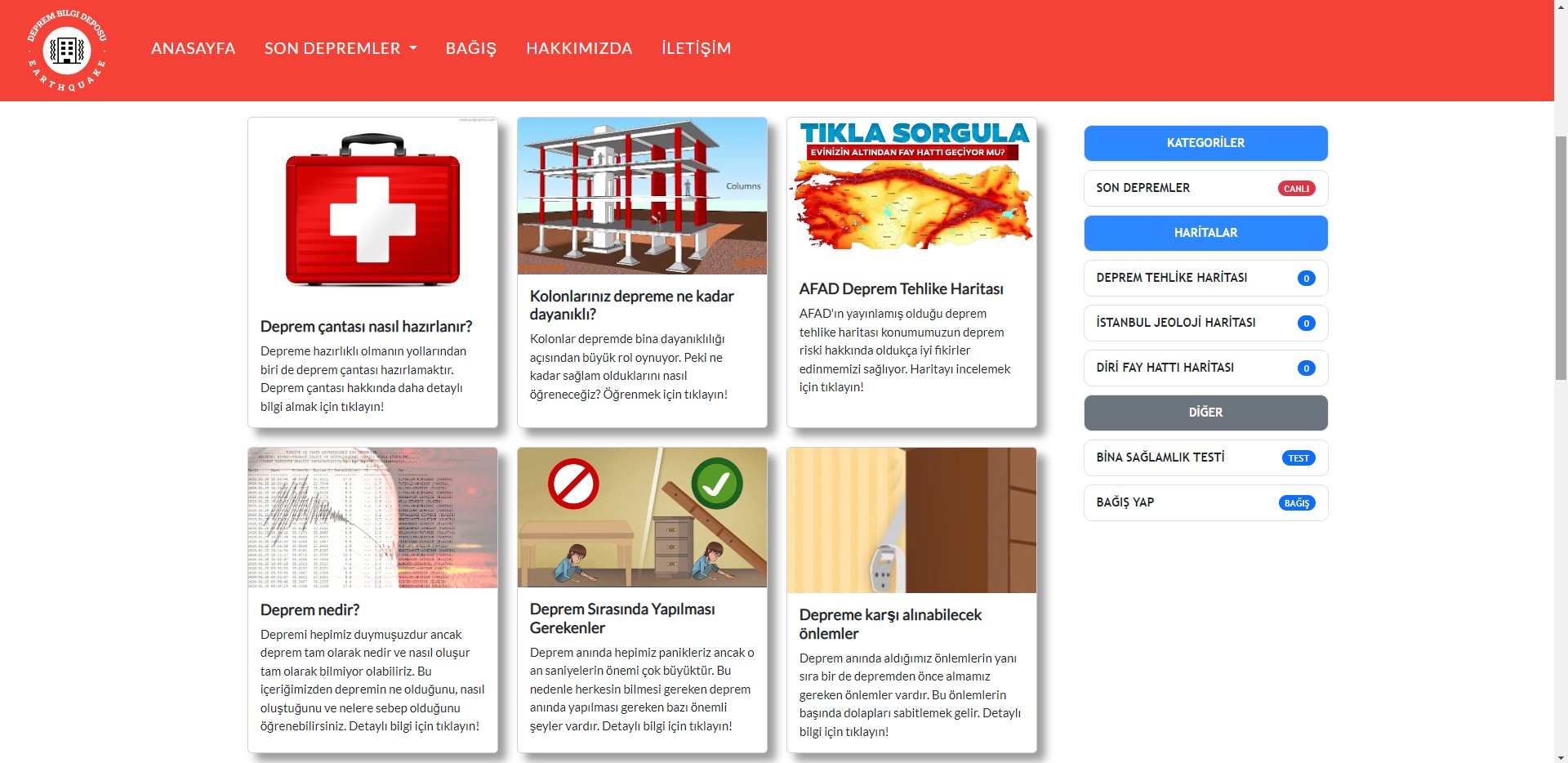 Deprem Bilgi Deposu - Earthquake Information Repository